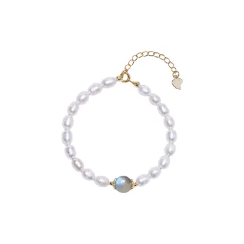 IDOKAWA Freshwater Pearl Bracelets Women's White Gray
