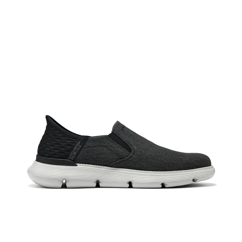 Skechers Cushioned Wear Resistant Lightweight Low Top Casual Shoes Men's Black-1