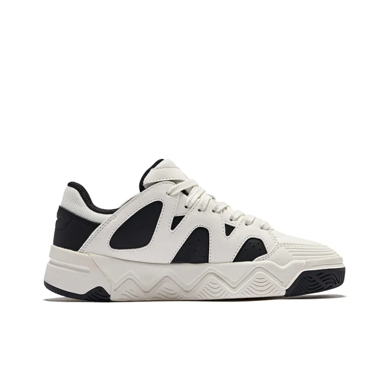 Erke Wander 2.0 Wear-Resistant Slip-Resistant Low-Top Skateboard Shoes Women's Microcrystal White/Jet Black-1
