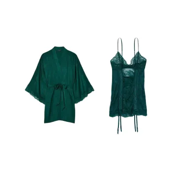 Victoria's Secret Pajama Set Women's Forest Green
