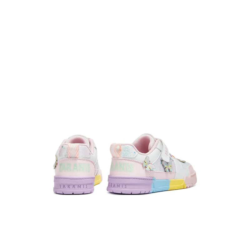 TARANIS Anti Slip And Wear Resistant Breathable Kids' Skateboarding Shoes White Pink Children Aged 3 7 Years Old-2