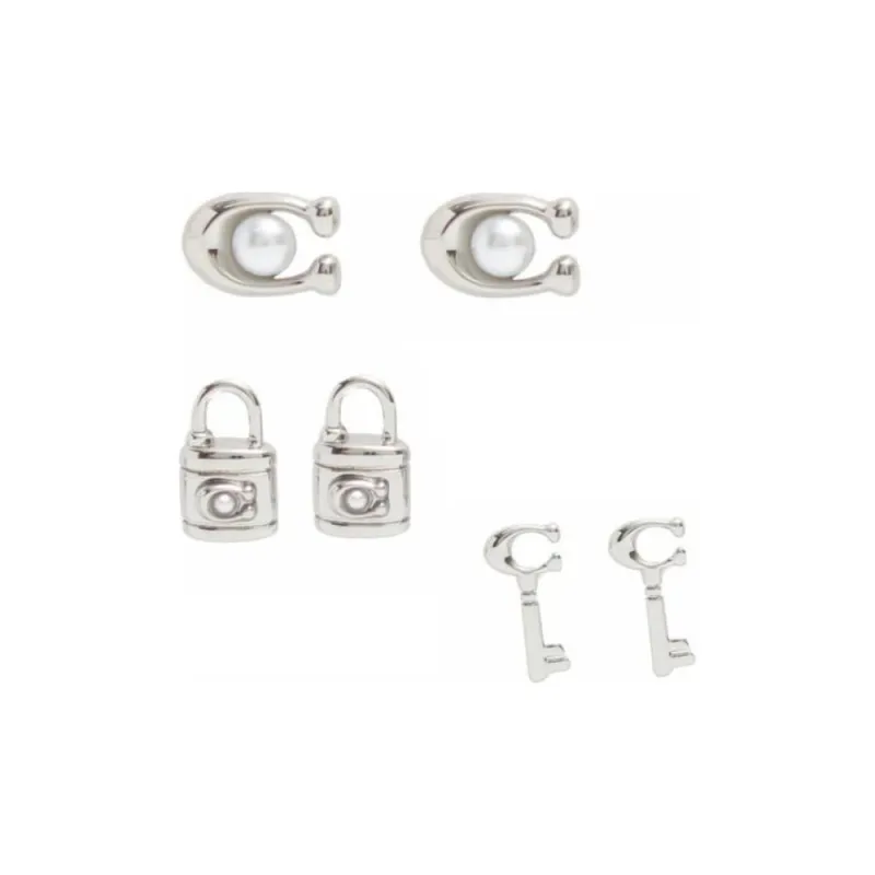 COACH   Stud Earrings Women's Silver-2