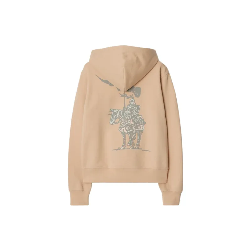 Burberry Ekd Motif Zip Up Drawstring Hoodie-1