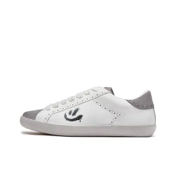 LeStream Slip Resistant Low Top Skateboard Shoes Unisex Gray White
