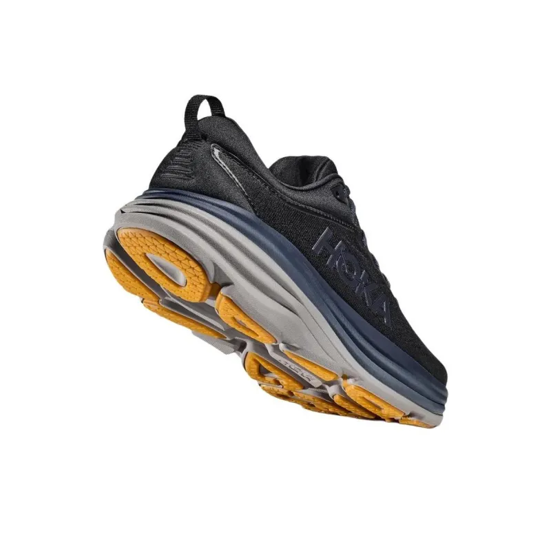 HOKA ONE ONE Bondi 8 Anti Slip Wear Resistant Low Top Casual Running Shoes Men's Black-7