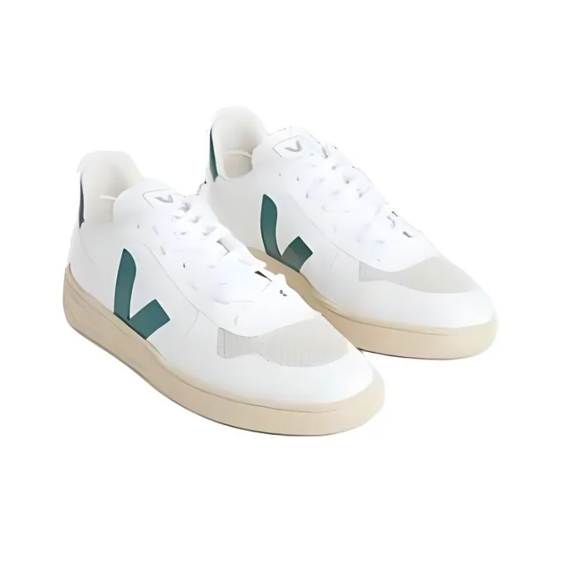 VEJA V 10 Lace Up Sneakers 'White Teal Green'-2