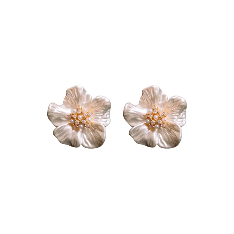 Drejew Artificial Pearl Stud Earrings Luxe Minimalist Style Earrings Women's-0