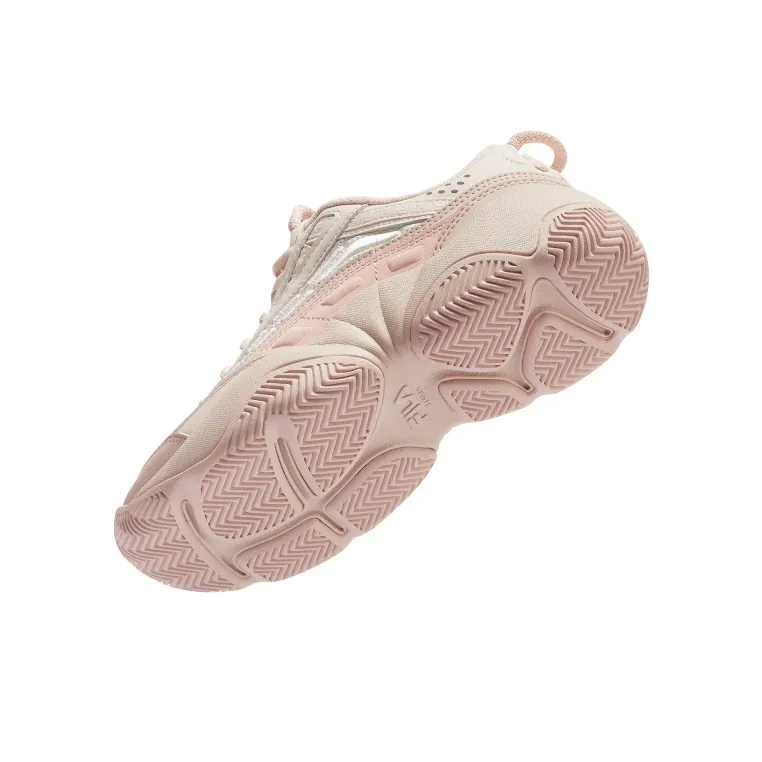 FILA FUSION FIRE Flame Shoes Rebound Support Slip-Resistant Low-Top Vintage Basketball Shoes Women's Angel Wing Pink-4