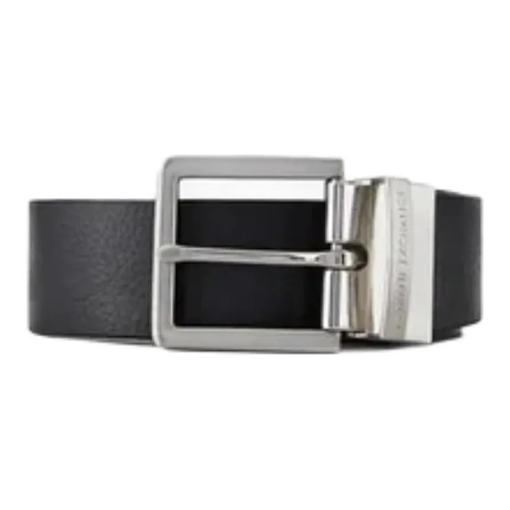 ARMANI EXCHANGEAE Cow Leather Belts Men's Black Width 3.5CM-3
