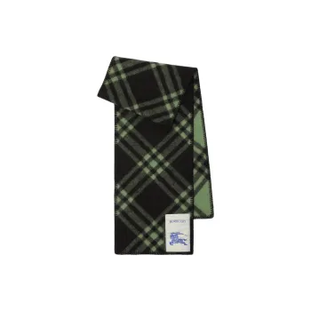 Burberry Wool Knit Scarves Unisex Green