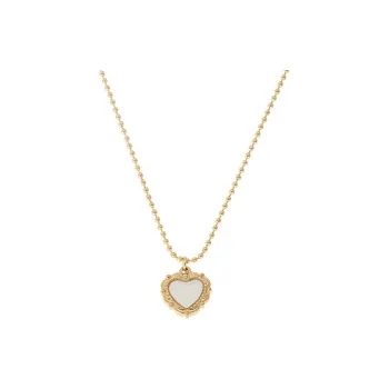 NATURALLYJOJO Titanium Steel Mother Of Pearl Necklaces Women's Gold