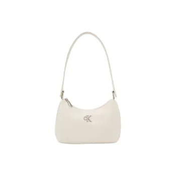 CALVIN KLEIN Fabric Shoulder Bag Medium Size Women's Cow Ivory