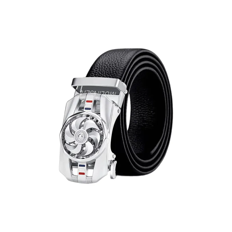 Mulinsen PU Alloy Leather Belts Unisex Style 3.5CM-4