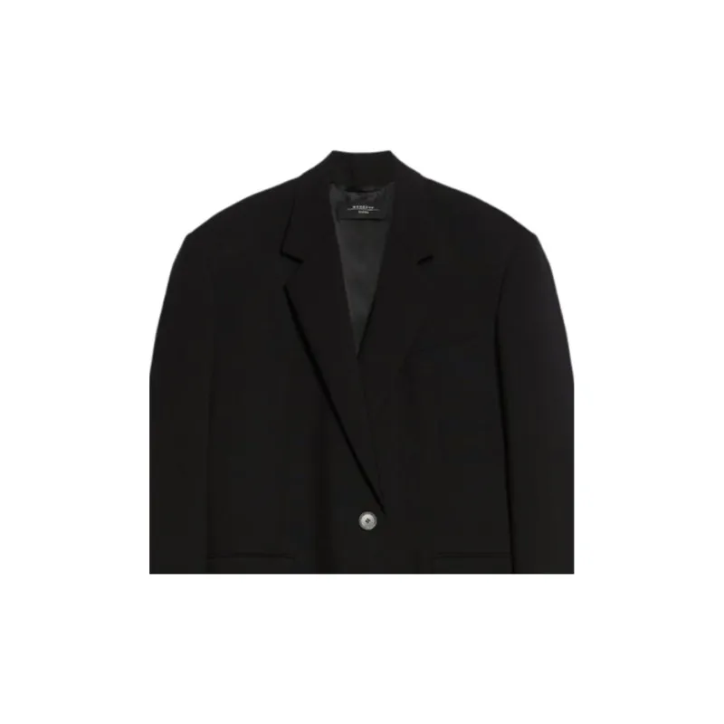 WEEKEND MaxMara Bravo Collection Oversized Woollen Cloth Blazer Business Suit Women's Black-5