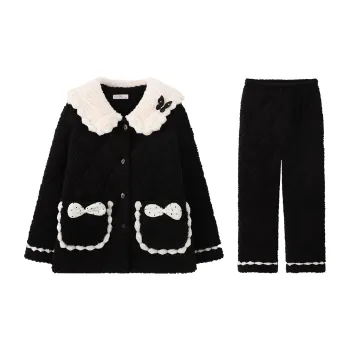 Qiao Ni Tong Pajama Set Women's Black