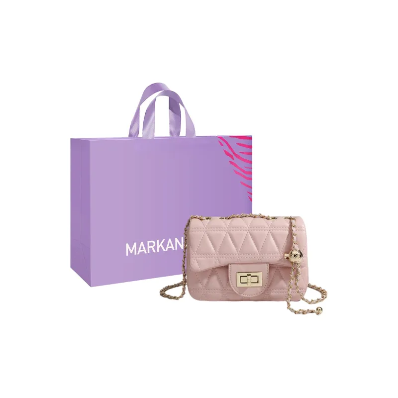 MARKANGARO PU Small Square Bag Shoulder Bag Crossbody Bag Regular Women's Black/Ecru/Pink-4