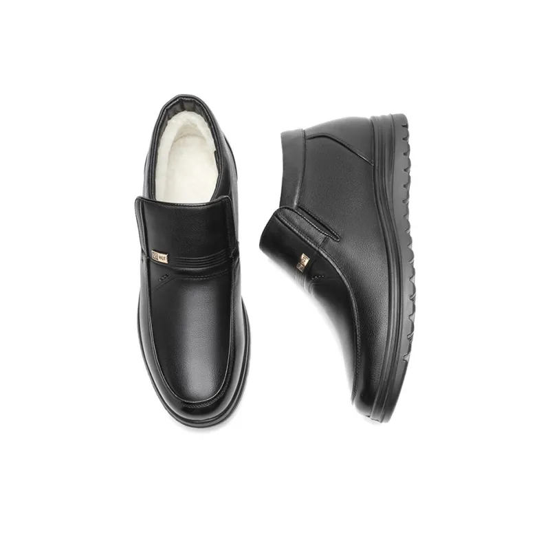 RED DRAGONFLY Casual High Top Leather Shoes Men's Black-2