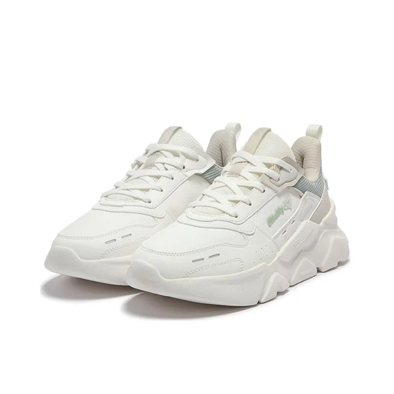 361° Life Collection Anti Slip Wear Resistant Low Top Casual Shoes Women's White Green-2
