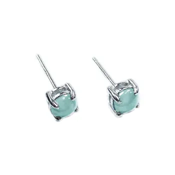 PUPAN Ice Type Jadeite Stud Earrings Women's