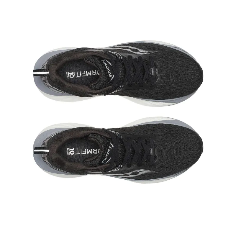 Saucony TRIUMPH 22 Anti Slip Wear Resistant Low Top Casual Running Shoes Women's Black White-3