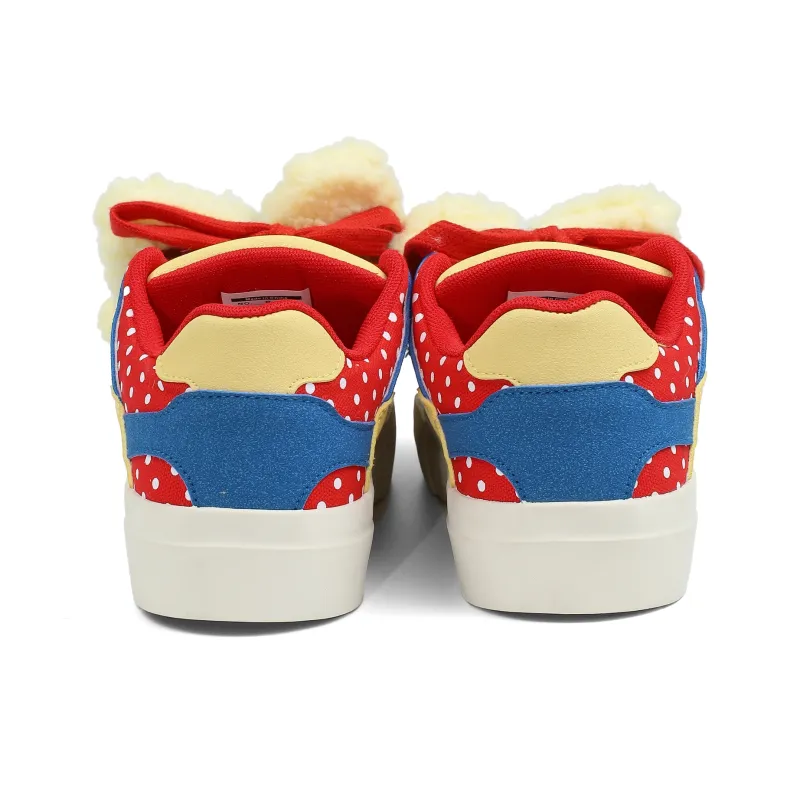B10CROWN Anti Slip And Wear Resistant Breathable Low Top Skateboard Shoes Women's Red Yellow Blue-5