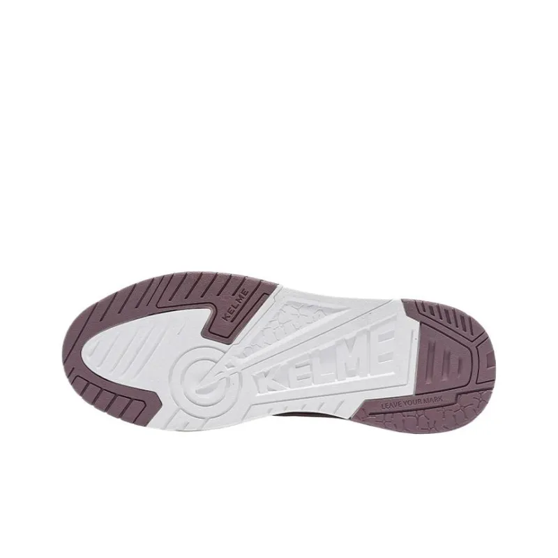 KELME Anti Slip And Wear Resistant Lightweight Low Top Skateboard Shoes Women's Light Gray Purple-4