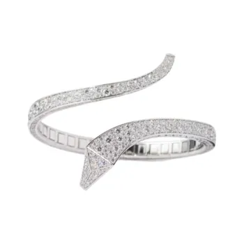PRADA 750 White Gold 18 Ct Diamond Bracelets Women's Silver