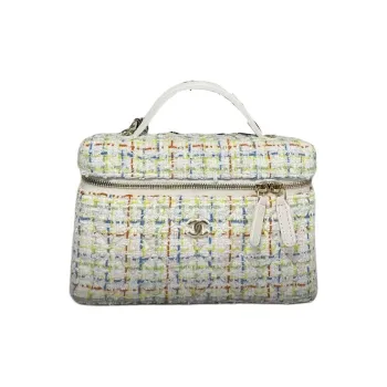 CHANEL Cotton Shoulder Bag, Crossbody Bag, Handbag Women's White