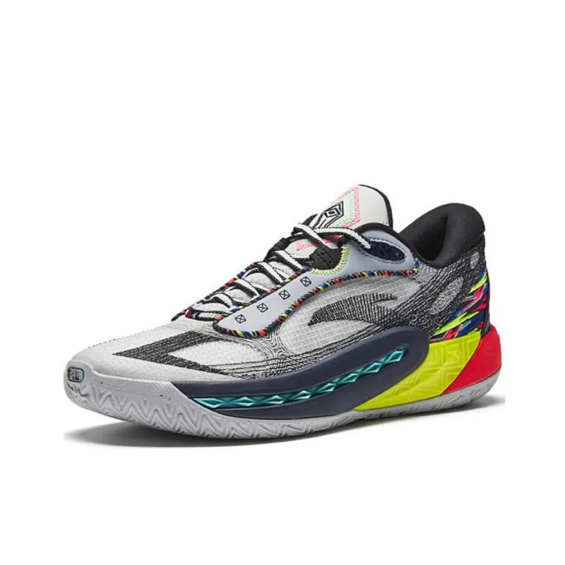 Anta Tide 6 Cushioning Anti Slip And Wear Resistant Mid Top Basketball Shoes Men's Gray Black-1