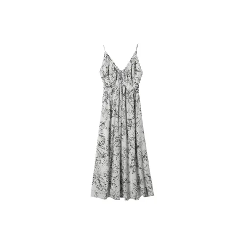 LILIXIUKE Slip Dresses Women's Black And White Print
