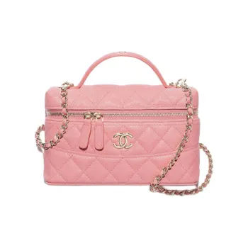 CHANEL Calfskin Shoulder Bag Crossbody Bag Handbag Women's Pink