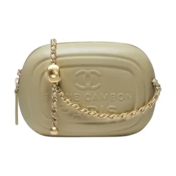 CHANEL Lambskin Camera Bag Shoulder Bag Crossbody Bag Mini Women's Khaki