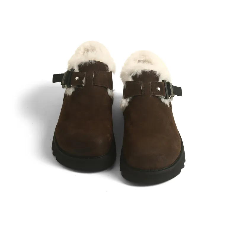 CHENTER KATER Fleece-Lined Bokken Shoes Non-slip Lightweight Low-Top Casual Shoes Women's-5