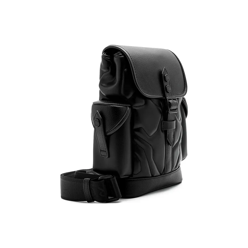 PEDRO Polyurethane Synthetic Leather Crossbody Bag, Shoulder Bag Trumpets Men's Black/Army Green-1
