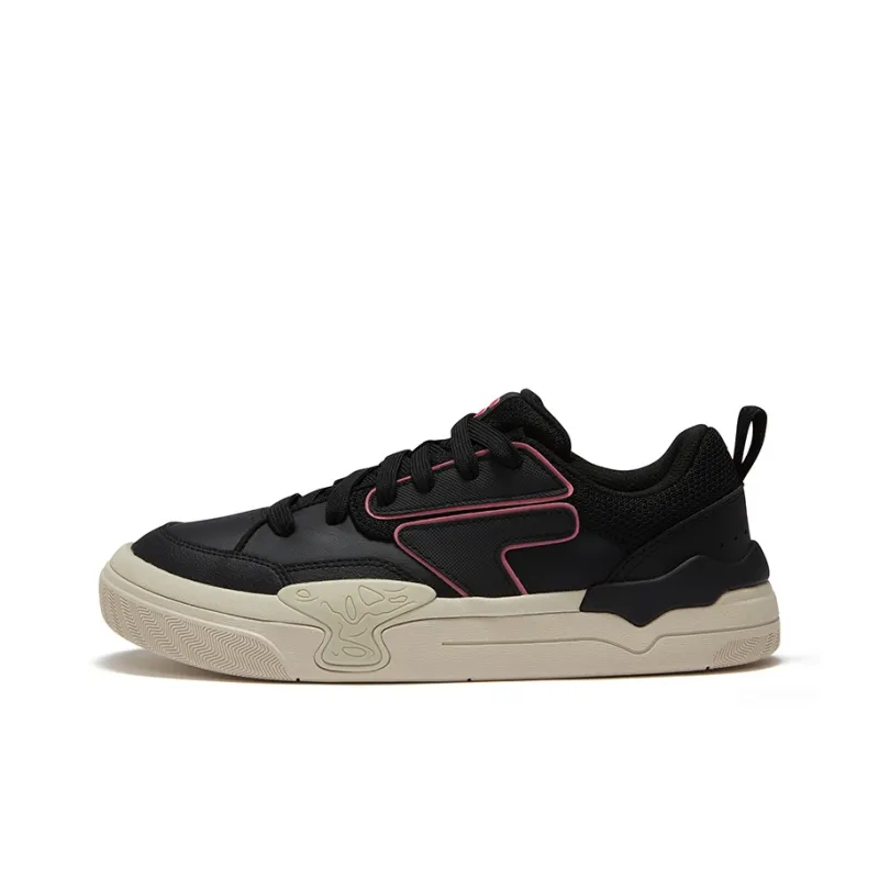 FILA FUSION Lightweight Wear-Resistant And Slip-Resistant Low-Top Skateboard Shoes Women's Black-0