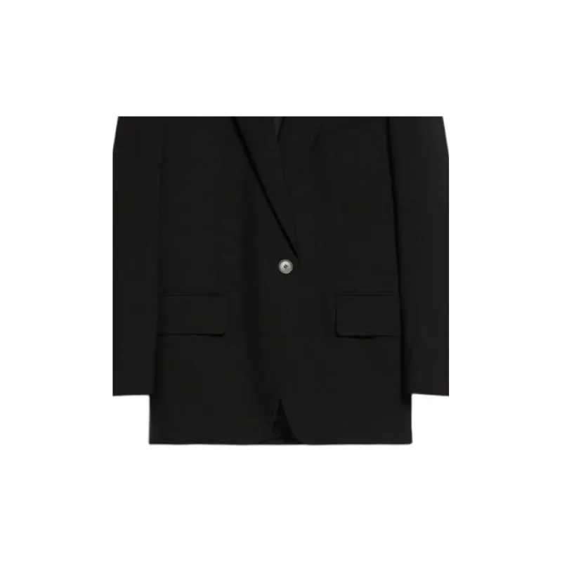 WEEKEND MaxMara Bravo Collection Oversized Woollen Cloth Blazer Business Suit Women's Black-6