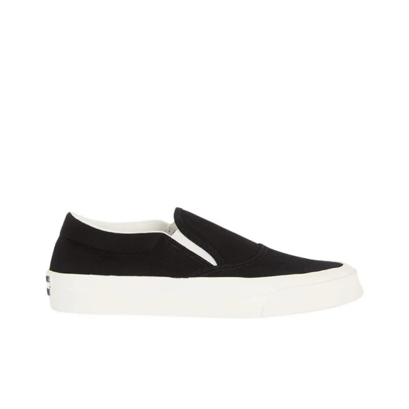 Maison Kitsune Canvas Shoes Unisex Low-Top Black-1
