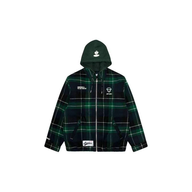Aape Plaid check Hooded Jacket-4