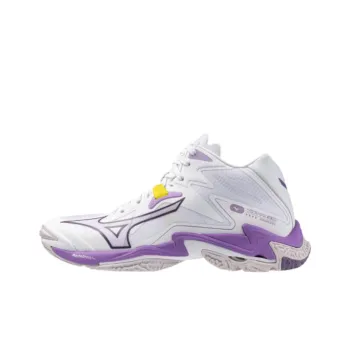 Mizuno Wave Lightning Z8 Anti Slip Wear Resistant Mid Top Training Shoes Unisex White Purple