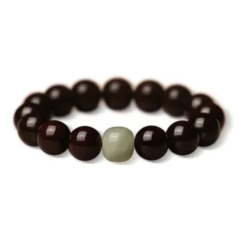 FANGYUANXIAOFU Rosewood Single Wrap Beaded Bracelet Unisex