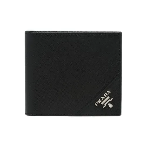 PRADA Leather Wallet Regular Men's Black