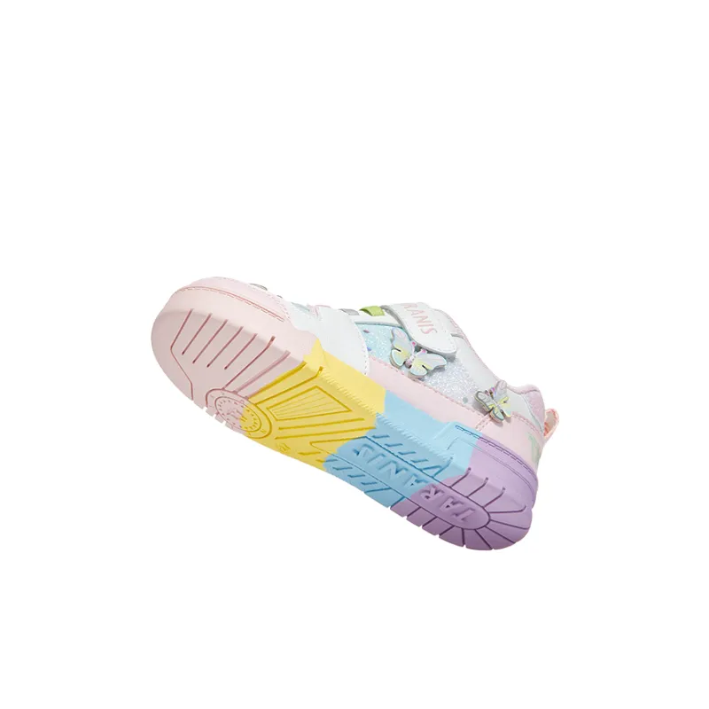 TARANIS Anti Slip And Wear Resistant Breathable Kids' Skateboarding Shoes White Pink Children Aged 3 7 Years Old-3