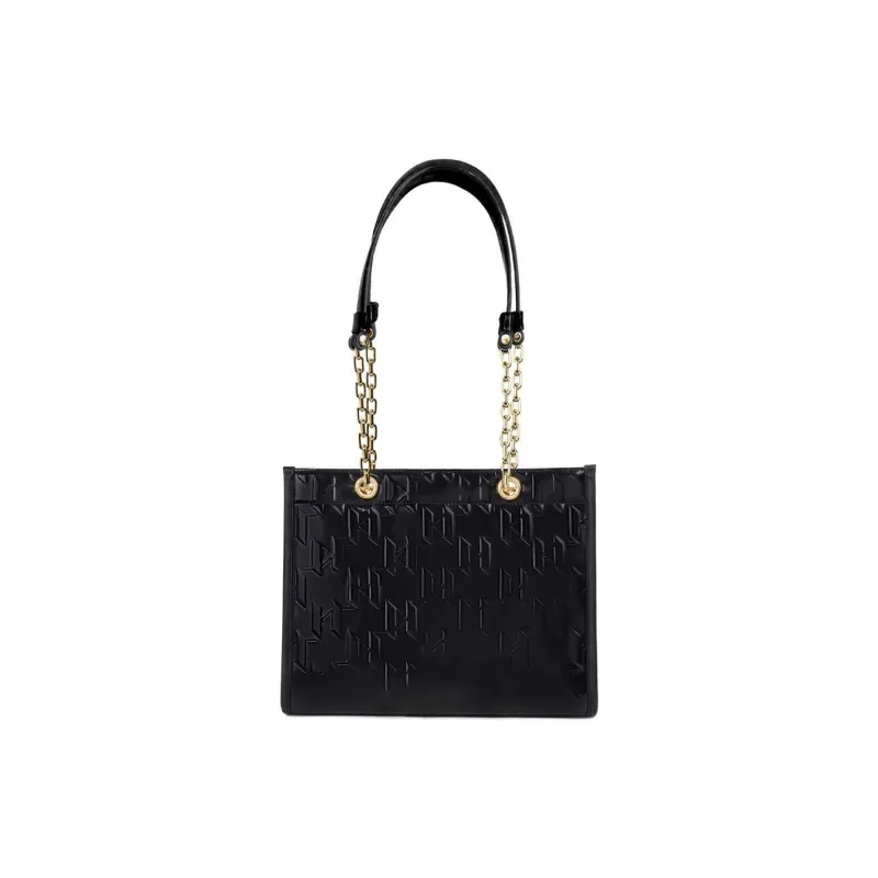 KARL LAGERFELD K/SKUARE Polyurethane PU Tote Bag, Shopping Bag, Handbag, Shoulder Bag Medium Size Women's Black-1