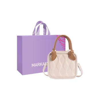 MARKANGARO PU Small Square Bag Biscuit Bag Handbag Crossbody Bag Regular Women's Green White