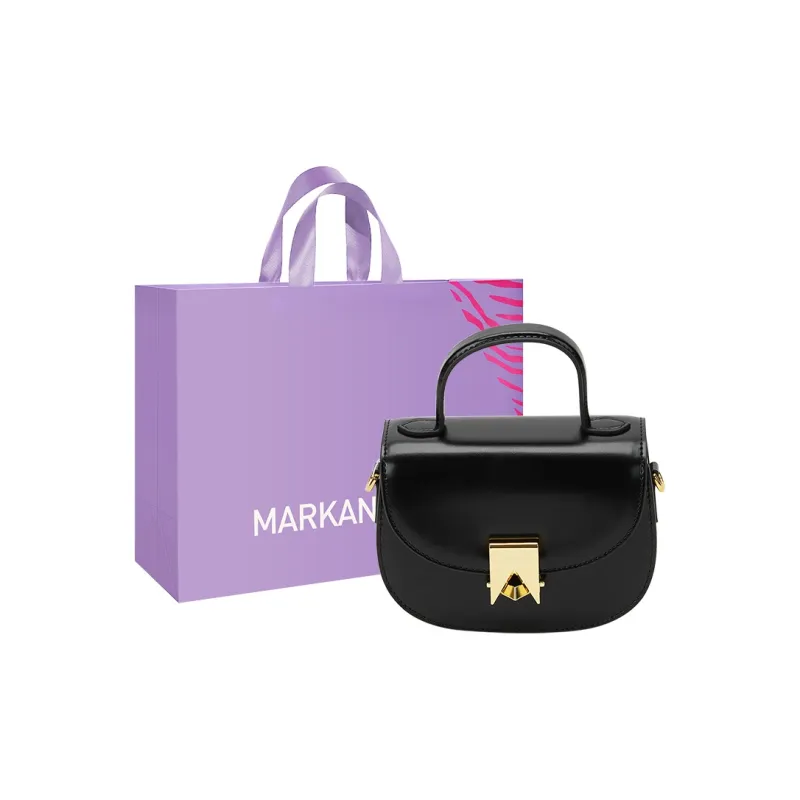 MARKANGARO Cow Leather Saddle Bag Regular Women's White/Black-2