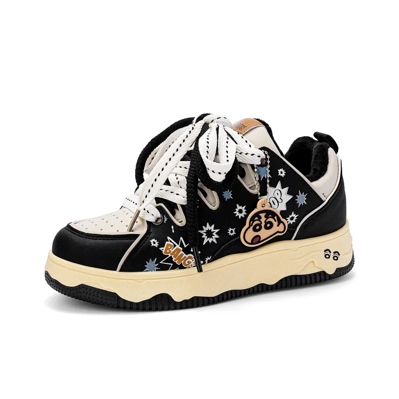 Crayon Shinchan Lightweight Breathable Height Increasing Low Top Skateboard Shoes Unisex-41