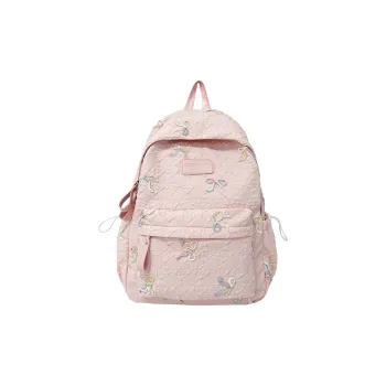 LUVISTRUE Composite Cloth Backpack Regular Women's Black Ecru/Pink Purple/Blue