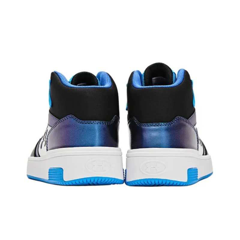 Under Armour Anti Slip Wear Resistant Mid Top Kids' Skateboarding Shoes Blue Teenagers-2