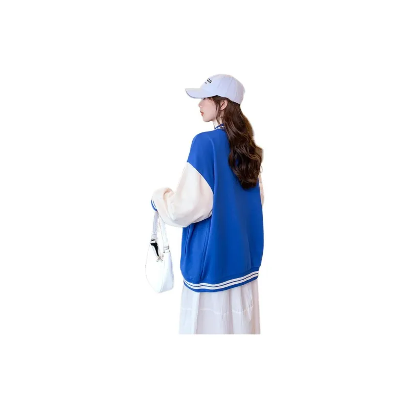 Tonlion Baseball Jacket Women's Blue-2