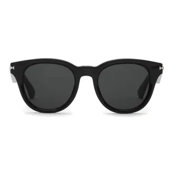 Burberry Acetate Metal Round Sunglasses Women's Black